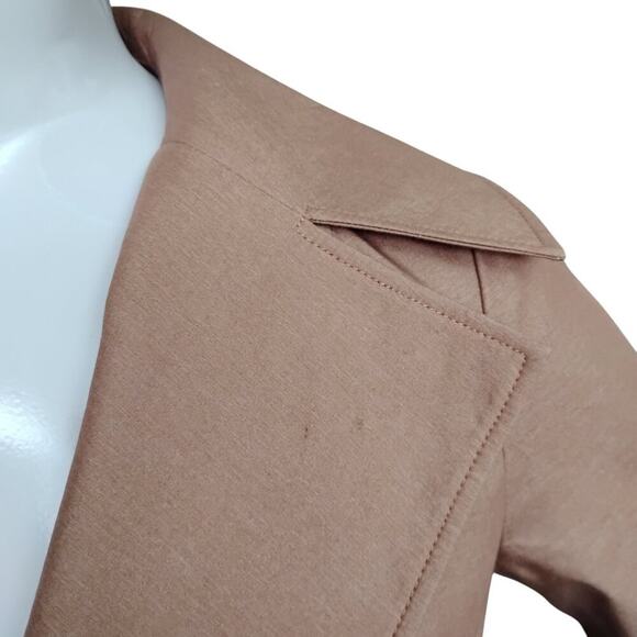 Nemow Trench Coat Size Small Light Mocha Long Sleeve 2 Snap Buttons Tie Belt - Picture 11 of 11